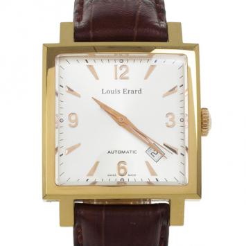Pre Owned Louis Erard La Carree Classique Rare Square Stainless Steel Leather Automatic Mens Wristwatch 34 MM