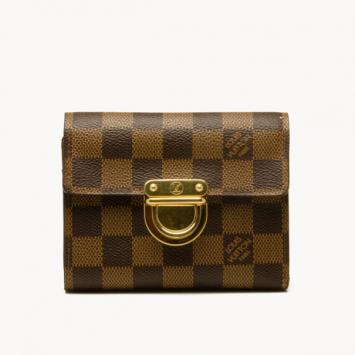 Pre Owned Louis Vuitton Damier Ebene Koala Wallet