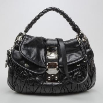 Pre Owned Miu Miu Black Large Leather Coffer