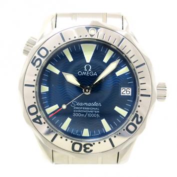 Pre Owned Omega Seamaster Helium Escapement SS Blue Mens Wristwatch