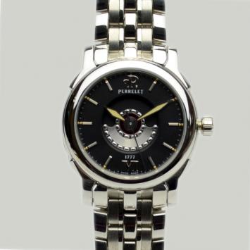 Pre Owned Perrelet Black Stainless Steel Double Rotor Ladies Wristwatch 