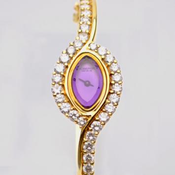 Pre Owned Robergé Barook 18K Yellow Gold Diamond Womens Wristwatch 17 MM