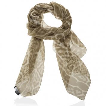 Pre Owned Saint Laurent Paris Leopard Print Scarf