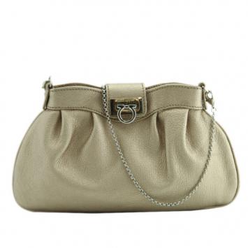 Pre Owned Salvatore Ferragamo Mini Gold Shoulder bag