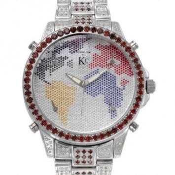 Pre Owned Techno Com Multicolor Diamond Mens Wristwatch