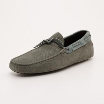 Pre Owned Tod's Light Green Gommino Leather Driving Moccasins Size 45