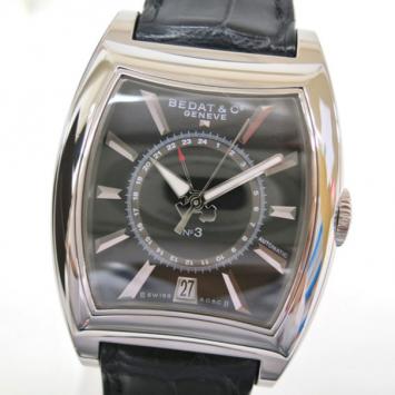 Pre Owned Bedat & Co No.3 Wristwatch SS Leather Black Silver Mens