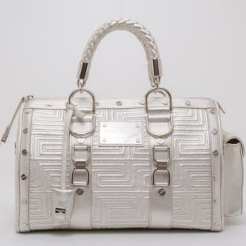 Pre Owned Versace Quilted Snap Out of It Satchel 