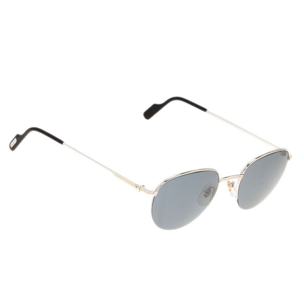 Cartier Silver Half-Rimmed Colisee Sunglasses