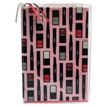 Pre Owned Chanel Notebook with Makeup Print Zip Pocket Cover