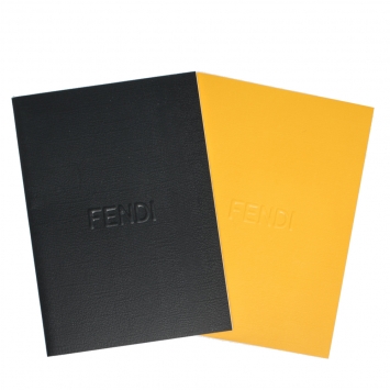 Pre Owned Fendi Black & Yellow Mini Notebook Set