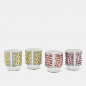 Pre Owned Hermès Porcelain Tie Set Tumbler Set of 4
