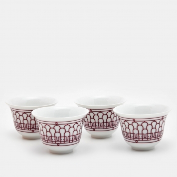 Pre Owned Hermes H Deco Rouge Cup n°1, Mini Model Sets of 4