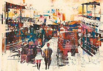 Pre Owned Niki Hare Barkskin abstract painting