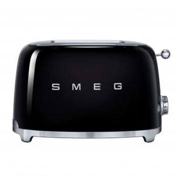 Pre Owned Smeg 50's Retro Style Aesthetic 2 Slice Toaster, Black (Available for UAE Customers Only)
