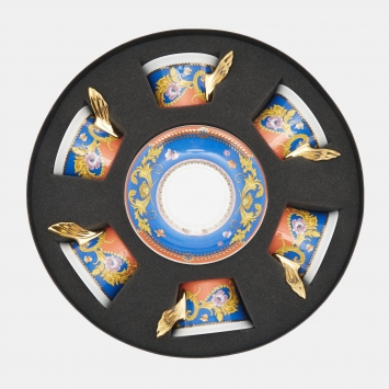 Pre Owned Versace x Rosenthal Primavera Cup and Saucer Set Of 6