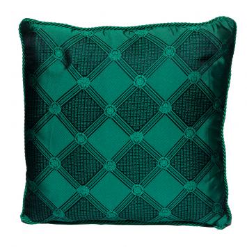 Pre Owned Versace Medusa Green & Black Cotton & Velvet Cushion