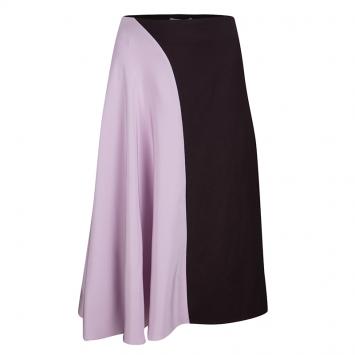 Pre Owned 3.1 Phillip Lim Mulberry Purple Colorblock Horizon Wool and Silk Skirt S