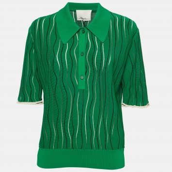 Pre Owned 3.1 Phillip Lim Green Knit Polo T-Shirt M