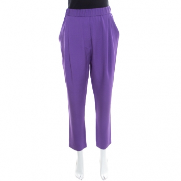 Pre Owned 3.1 Phillip Lim Purple Draped Pocket Elasticized Waist Pants M