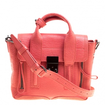 Pre Owned 3.1 Phillip Lim Coral Leather Mini Pashli Satchel