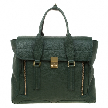 Pre Owned 3.1 Phillip Lim Green Leather Large Pashli Top Handle Bag