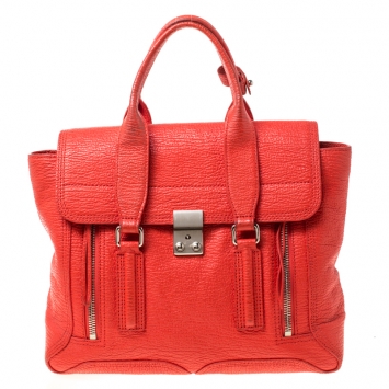 Pre Owned 3.1 Phillip Lim Orange Leather Medium Pashli Satchel