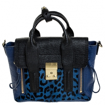 Pre Owned 3.1 Phillip Lim Multicolor Leather and Calfhair Mini Pashli Top Handle Bag