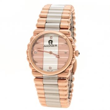 Pre Owned Aigner Rose Gold Tone Stainless Steel Grassano A109200 Women's Wristwatch 30 mm