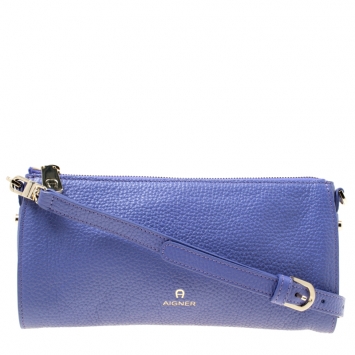 Pre Owned Aigner Purple Leather Ivy Clutch