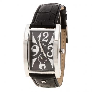 Pre Owned Aigner Black Stainless Steel Modena Nudo Women's Wristwatch 30MM