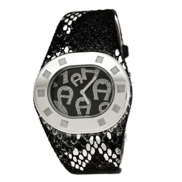 Pre Owned Aigner Black Stainless Steel Ravello Due A21000 Women's Wristwatch 43 mm
