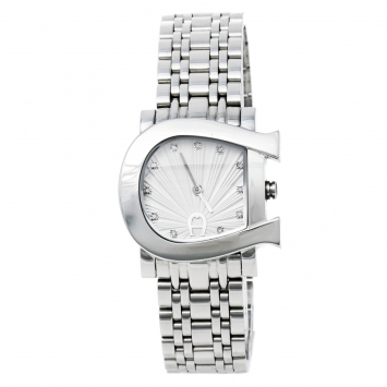 Pre Owned Aigner Silver Burst Stainless Steel Genua Due A31600 Women's Wristwatch 31 mm