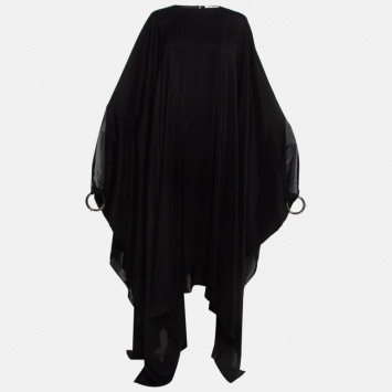 Pre Owned Alaia Black Silk Metal Bangle Detailed Kaftan Dress M
