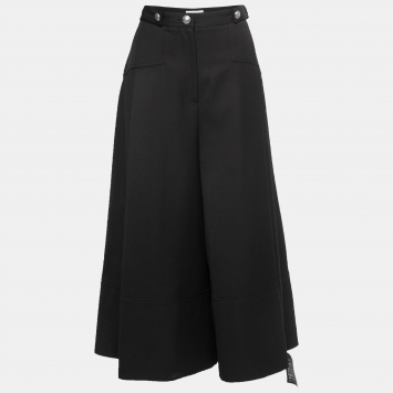 Pre Owned Alexander McQueen Black Wool Flared Skirt L