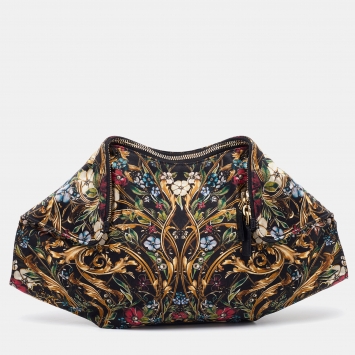 Pre Owned Alexander McQueen Multicolor Printed Satin De Manta Clutch
