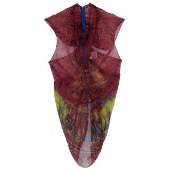 Pre Owned Alexander McQueen Multicolour Printed Silk Top S