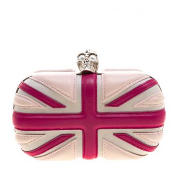 Pre Owned Alexander McQueen Multicolor Leather Britannia Skull Box Clutch