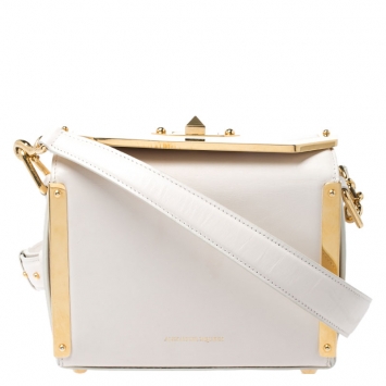 Pre Owned Alexander McQueen Off White Leather Box 19 Shoulder Bag 