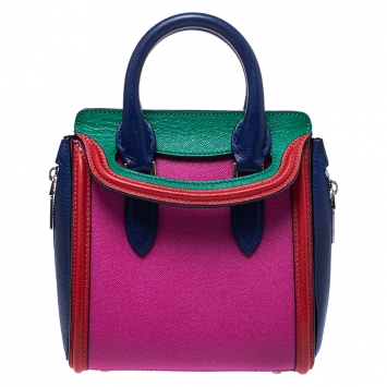 Pre Owned Alexander McQueen Multicolor Leather Mini Heroine Bag