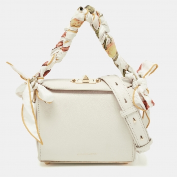 Pre Owned Alexander McQueen Off White Leather Box 19 Shoulder Bag 