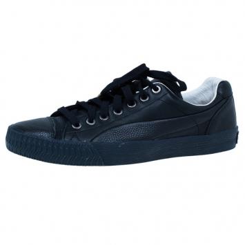 Pre Owned Alexander McQueen for Puma Black Leather Street Climb Low Top Sneakers Size 39