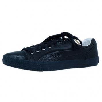 Pre Owned Alexander McQueen for Puma Black Leather Street Climb Low Top Sneakers Size 40.5