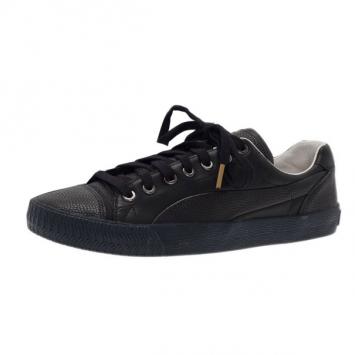 Pre Owned Alexander McQueen for Puma Black Leather Street Climb Low Top Sneakers Size 40.5