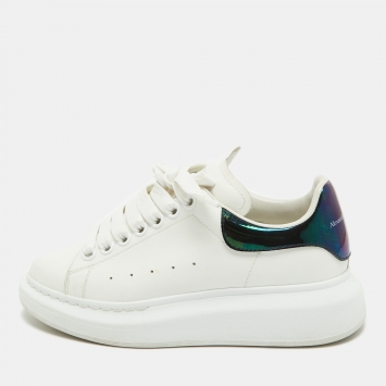 Pre Owned Alexander McQueen White Leather Oversized Sneakers Size 35