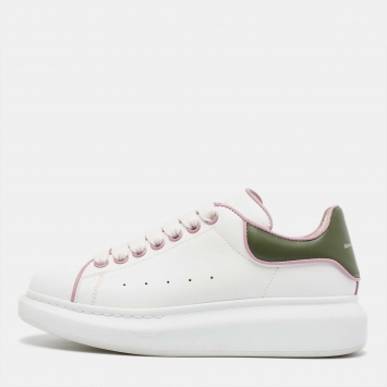 Pre Owned Alexander McQueen White Leather Oversized Sneakers Size 38