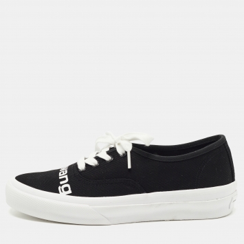 Pre Owned Alexander Wang Black Canvas Dropout Lace Up Sneakers Size 40