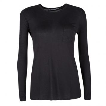Pre Owned T by Alexander Wang Black Jersey Long Sleeve T-Shirt XS