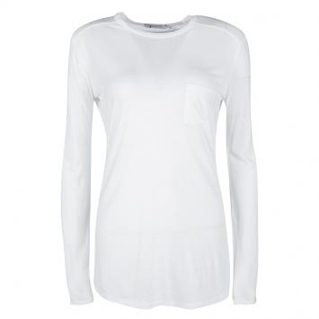 Pre Owned T by Alexander Wang White Jersey Long Sleeve T-Shirt XS