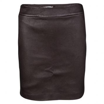 Pre Owned T by Alexander Wang Dark Brown Lambskin Leather Mini Skirt S